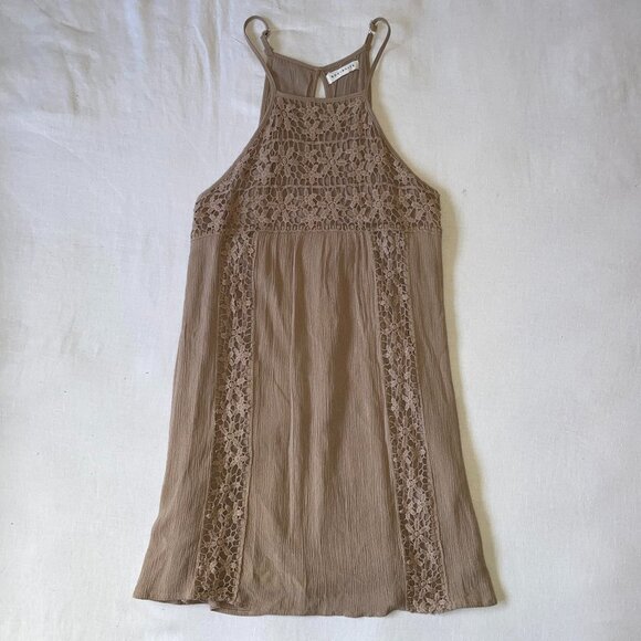 Socialite High Neck Mini Dress with Crochet Daisies - Picture 5 of 11